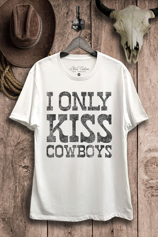 I Only Kiss Cowboys Tee - Small - XL